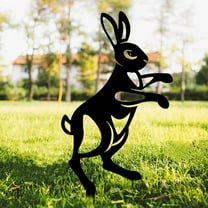 Acrylic Bunny Garden Decor,Set of 1 Rabbit Silhouette Yard Decor for Outside, Waterproof Lawn Decor (Bunny Black)