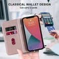 thumbnail image 4 of Wallet Case for iPhone 12 Pro Max 6.7 inch, Luxury Quilted PU Leather Flip Cover [Shockproof TPU] [Support Wireless Charging] with 2 Card Slots, Kickstand, FRID Blocking Case Cover, Rosegold, 4 of 10