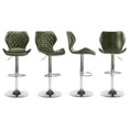 thumbnail image 6 of Guyou Adjustable Swivel Bar Stools Set of 2, Modern Faux Leather Counter Height Chairs with Backrest and Footrest for Kitchen Island Bar Restaurant, Olive Green, 6 of 10