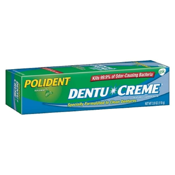Polident Dentu Creme Denture Cleansing Toothpaste 3.9 Oz (pack of 3)