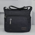 thumbnail image 2 of Bolso bandolera de lona negra para hombre de TINKSKY, bolso bandolera tipo cartera, bolso de viaje para hombre, 2 of 6