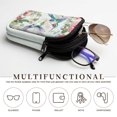thumbnail image 5 of SEANATIVE Double Eyeglass Case with 2 Compartments Soft Lightweight Travel Glasses Case Neoprene Glasses Pouch Zipper Eyewear Storage Pouch for Women, Hummingbird Floral Butterfly Green, 5 of 7