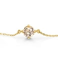 thumbnail image 3 of Gem Stone King 18K Yellow Gold Plated Silver Morganite Peach Solitaire Bracelet for Women (0.60 Cttw, Round Cut 6MM), 3 of 4