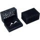 thumbnail image 1 of Caja portadora de anillo de terciopelo hueco - Caja de anillo doble para pareja para boda, regalo de compromiso, fotografía (negro), 1 of 5