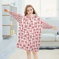 thumbnail image 5 of FORMRS Wearable Blanket Hoodie with Sleeves for Kids Cozy Flannel Sweatshirt, Strawberry Plaid Pattern, 5 of 7