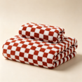 thumbnail image 4 of Checkered Towels, Ultra Soft Bath Towels, Quick Dry Towel for Bathroom , Suitable for Adults, Teens and Family Daily.29.53x13.78 Inch(Red), 4 of 5
