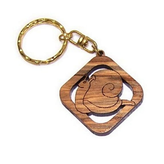 Snail Olive wood Key Chain (3.8cm cm or 1.5")