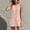 Pink, variant on Wovilon Women's Round Neck Sleeveless A-Line Mini Dress, Button Front Contrast Trim Pocket Shift Top, Relaxed Lightweight Breathable Cotton Linen Blend Solid