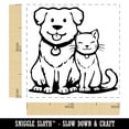 thumbnail image 2 of Dog and Cat Best Pet Friends Self-Inking Rubber Stamp Ink Stamper - Sky Blue Ink - Small 1 Inch, 2 of 7