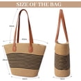 thumbnail image 6 of Pleneal Straw Bag For Women, Summer Straw Beach Handbags Large Shoulder Purses Woven Tote Bag,Black Stripes, 6 of 7
