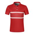 thumbnail image 4 of QUINDOS Shirts for Men Polo Casual Short Sleeve Collared Shirts Loose Striped Work Tennis T-shirts, 4 of 6