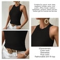 thumbnail image 5 of Women Halter Tank Top for Summer Cable Knit Casual Slim Fit Pure Color Sleeveless Shirt Black L, 5 of 6