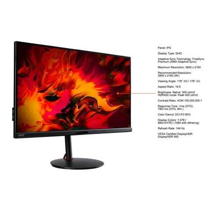 Acer - Nitro XV282K KVbmiipruzx 28" UHD- Agile-Splendor IPS Monitor-AMD FreeSync Premium- Up to 170Hz (DP & 2 x HDMI 2.1)