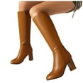thumbnail image 3 of YLYL Women's Thigh High Boots Block Chunky Heel Fashion Over the Knee High Boots, 3 of 9
