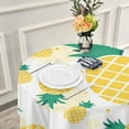 thumbnail image 5 of Coolnut 60" Pineapple Simple Tropical Yellow Round Tablecloth, Table Cover Water Resistant Spill Proof Large Table Cover for Indoor & Outdoor Family Gathering Dinner, Hotel, BBQ, 5 of 7