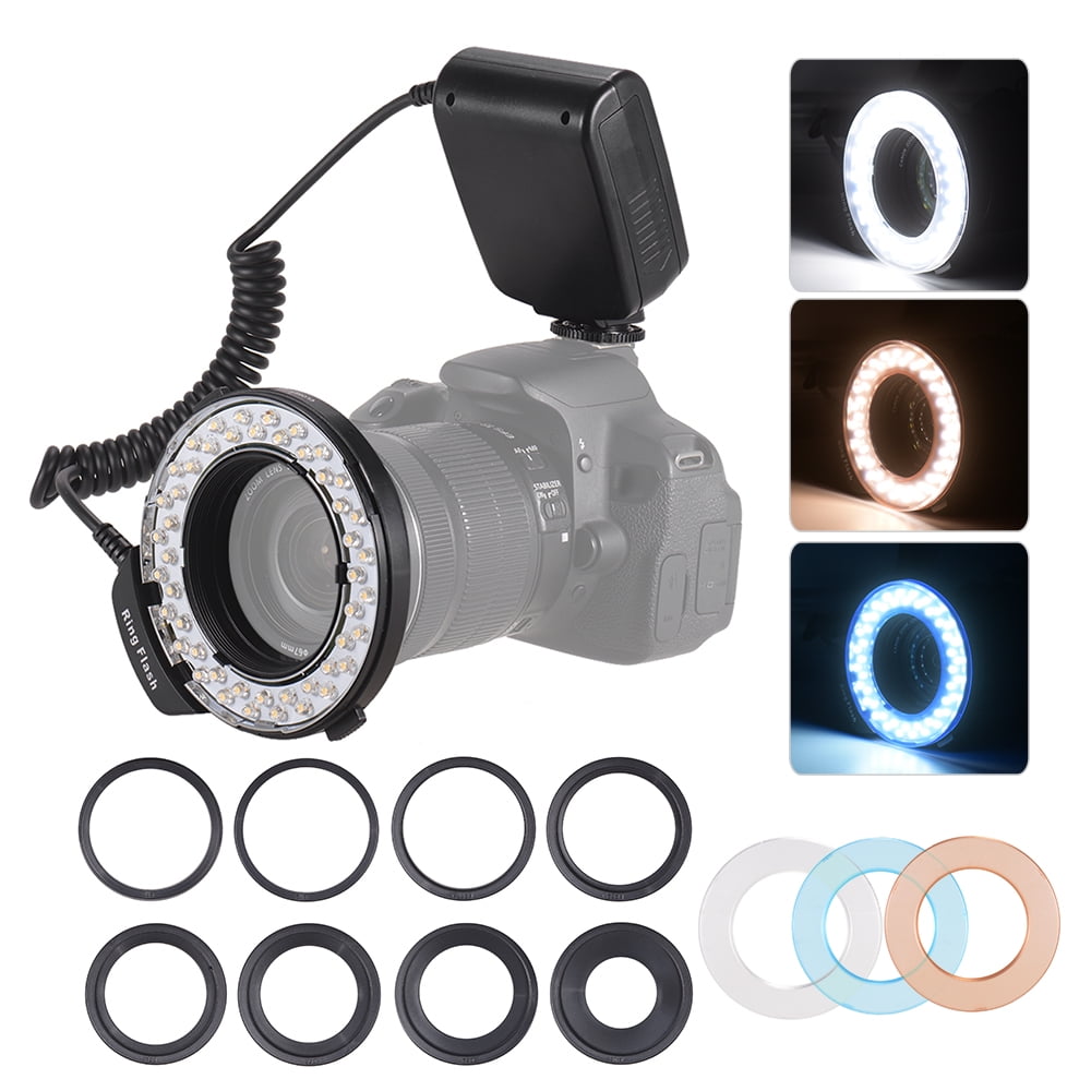 Andoer HD130 Macro LED Ring Flash Light LCD Display 300015000K GN46