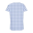 thumbnail image 4 of Fiudx Ofertas Flash Artículos En Oferta Camiseta Holgada Informal de Manga Corta con Cuello En V a Cuadros para Mujer, 4 of 5