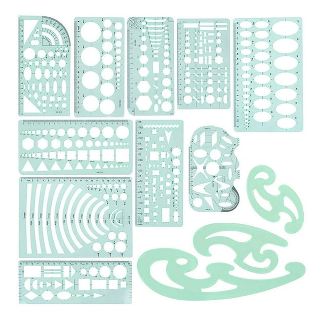 Maoww 1 Set Circle Stencil Plastic High-quality Convenient Use Eye-catching Templates for Drafting Exquisite Appearance Long Lifespan Type 9