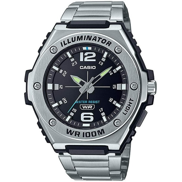 Reloj Casio MWA-100HD-1AVCF Luz LED Cristal Acrílico Caja de Acero Inoxidable y Resina Correa de Resina