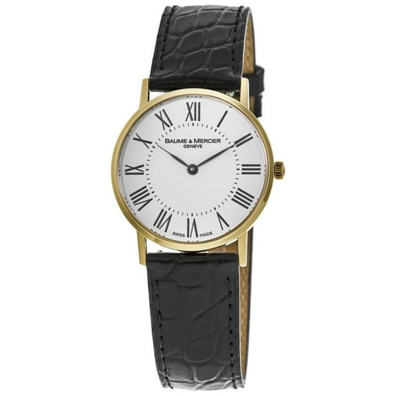 Baume & Mercier Classima Executives Quartz 18kt Yellow Gold Case Leather Strap Women's Watch 8070