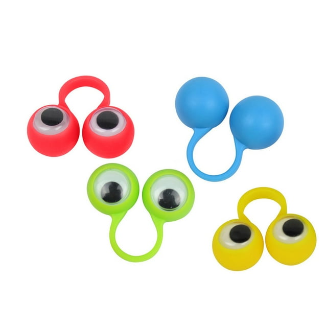 Jindong 4pc Finger Puppet Eyeballs Ring Toy for Kids Toy