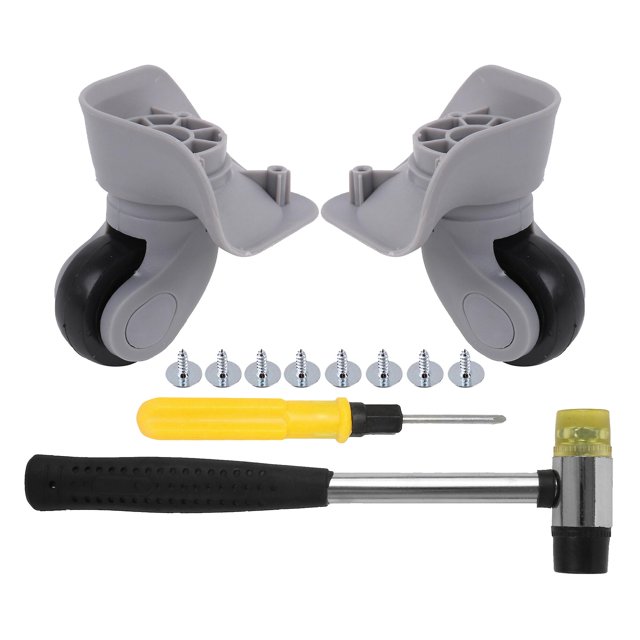 2 Ruedas giratorias para equipaje de 3,62 pulgadas Gris con kit de Martillo de doble cabeza Yuxing