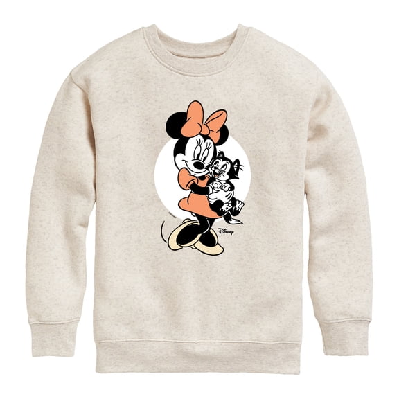 Disney - Minnie Mouse & Figaro Hugs Graphic Long Sleeve Fleece Sweatshirt