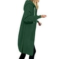 thumbnail image 4 of HOMBOM Womens Zip-Up Sweatshirt Hooded Heavyweight Long Long Sleeve Solid with Pocket Winter Green Jackets for Women, 4 of 7