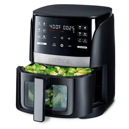 Gourmia 6-Qt Digital Window Air Fryer with 12 Presets & Guided Cooking Black Needs cleaning