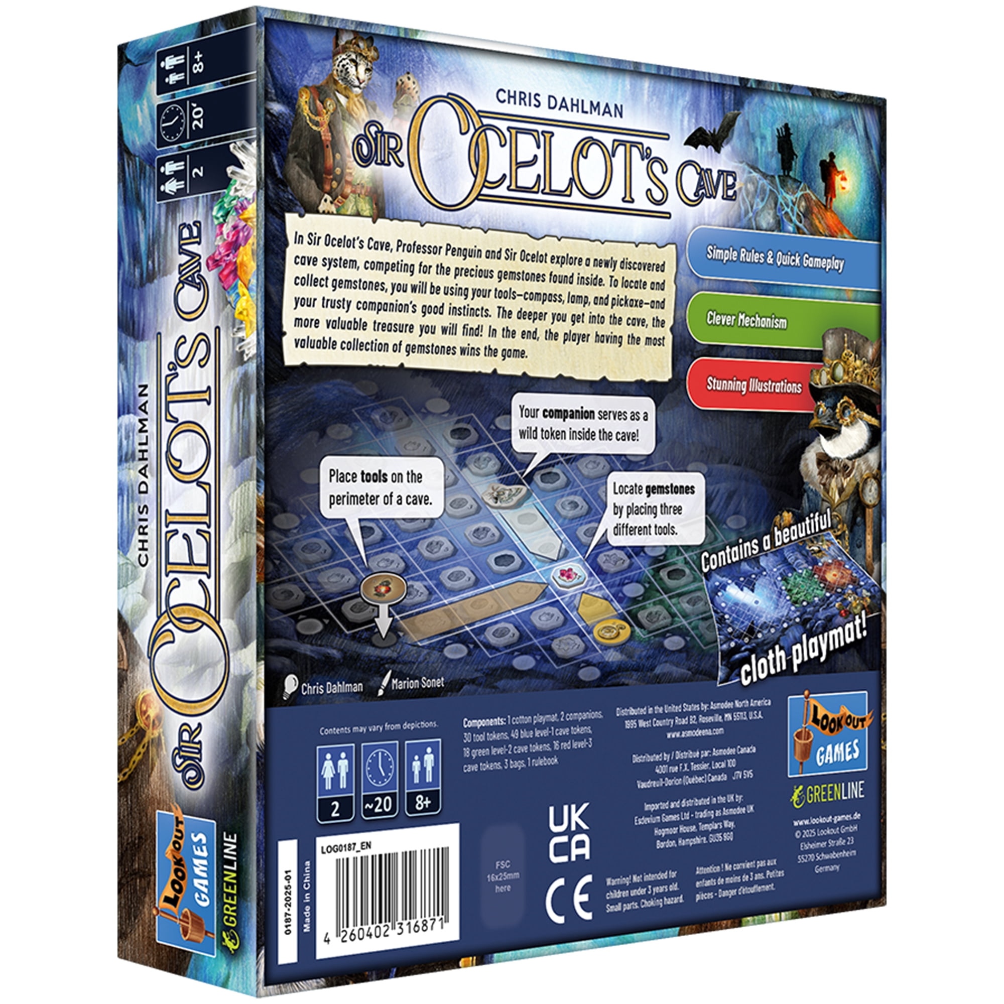 Sir Ocelot's Cave Family Strategy Board Game for Ages 8+, from Asmodee
