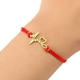 thumbnail image 3 of Stainless Steel Bracelets Lucky Black Red Rope Hand Made Fashion Clover Cartoon Cross Summer Charm Bracelet For Women Jewelry, 3 of 6