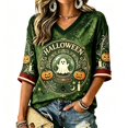 thumbnail image 2 of Bovemsi Womens Shirt Sleeve Tops Loose‑Fit V‑Neck Half‑Sleeve Prints Fashion Outfits Clothes XXL, 2 of 4