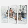 thumbnail image 3 of Old Abandoned Wooden House In Winter Snow Picture 28 in x 36 in Painting Canvas Art Print, by Designart Set of 3, 3 of 3