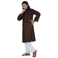 thumbnail image 3 of Atasi Designer Solid Kurta For Menâ€™s Mandarin Collar Cotton Ethnic Long Wear, 3 of 7