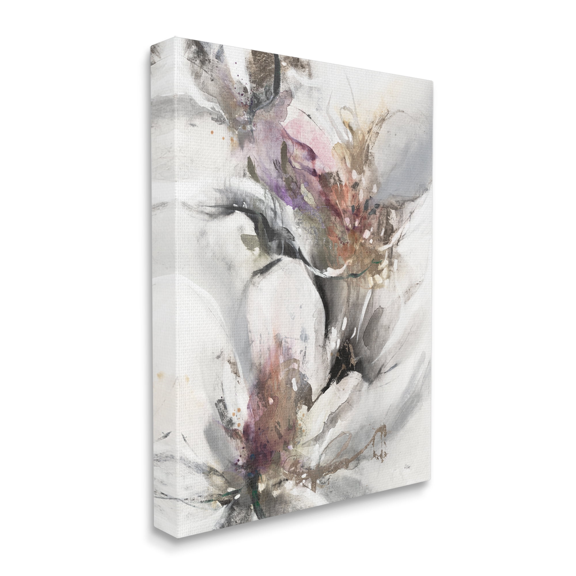 Stupell Industries Abstract Floral Blossoms White Petals Nature Design Painting Gallery Wrapped Canvas Print Wall Art, Design by K. Nari