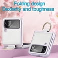 thumbnail image 6 of Case for Galaxy Z Flip 4 5G 2022 Cover,  Slim TPU Frame Back Cover Protective Phone Case for Galaxy Z Flip 4 5G 2022, with Ring, Silver, 6 of 7