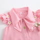 thumbnail image 4 of Conjunto floral para niña con mangas acampanadas, moderno conjunto de verano de manga corta, camisa y falda plisada, top de poliéster de dos piezas para niña., 4 of 9
