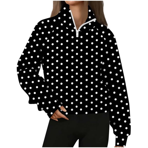 Women's Round Neck Printed Long Sleeve Hoodless Sweatshirts Leisure Loose Fashionable Top Outfits Basic Fall Clothes Winter Clothing