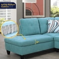 thumbnail image 2 of Ponliving Furniture Sectional Sofa 3 Pieces L-Shape Sectional Sofa Set Grey White Left Hand Facing, 2 of 5