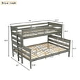 thumbnail image 5 of Bellemave Twin XL Over Queen Bunk Beds, Solid Wood Bunk Bed Frame with Ladder, Space Saving Bunk Beds for Teens Adults, No Box Spring Needed（Gray）, 5 of 10