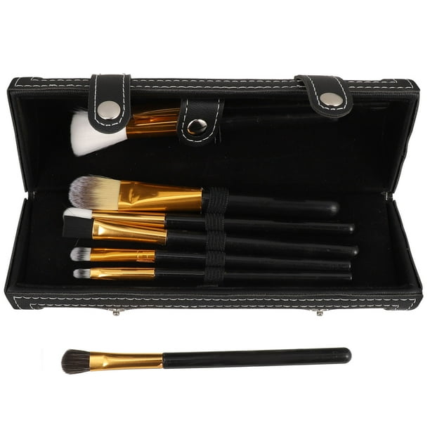 FOMIYES Bolsa De Brochas De Maquillaje Portátil En Color Negro Con Compartimentos Internos