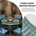 thumbnail image 4 of Texas Star Rustic Round Fitted Tablecloth with Elastic Edge, Waterproof Table Cloth Table Cover for 55"-60" Tables, Western Teal Brown Ombre Wooden Vintage Tablecloths for Dining Picnic Outdoor, 4 of 9