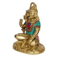 thumbnail image 3 of Brass World Brass Multicolor Gemstone Handwork Blessing Lord Shiva Murti Idol Shankar Bhagwan Bhole Nath Statue Home Mandir Puja Temple Showpiece Accessories Pooja Gift & Home Decor 7 Inch, 3 of 4