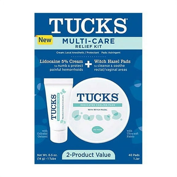 Tucks Multi Care Relief Kit Lidocaine 5% Cream and Medicated Cooling Pads, 1 Ea