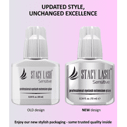 Stacy Lash Sensitive Eyelash Extension Glue (0.34fl.oz/10ml) / Black Cyanoacrylate Adhesive for Individual Eyelash Extensions/ Low Fumes / Professional Use Only