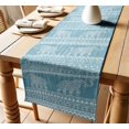 thumbnail image 1 of Printed Cotton Table Runner for Dining Table Vargottam Elephant Design in Twill Weave Soft, Washable, 14 Wide Available in 60", 72", 90", 108" , 120" Lengths, 1 of 6