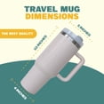 thumbnail image 2 of Gobelet de 40 Oz avec Poignée et Couvercle Étanche avec Paille, Tasse à Café Moderne Isolée sous Vide, Tasse Réutilisable en Acier Inoxydable, 2 of 5