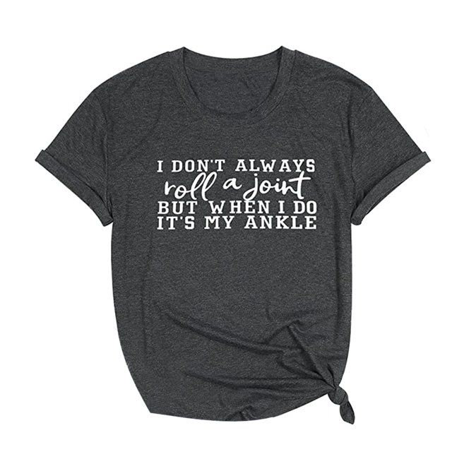 Pompotops Hauts pour Femmes Coupe Ample Décontractée Grande Taille T-Shirts Imprimés Alphabet
