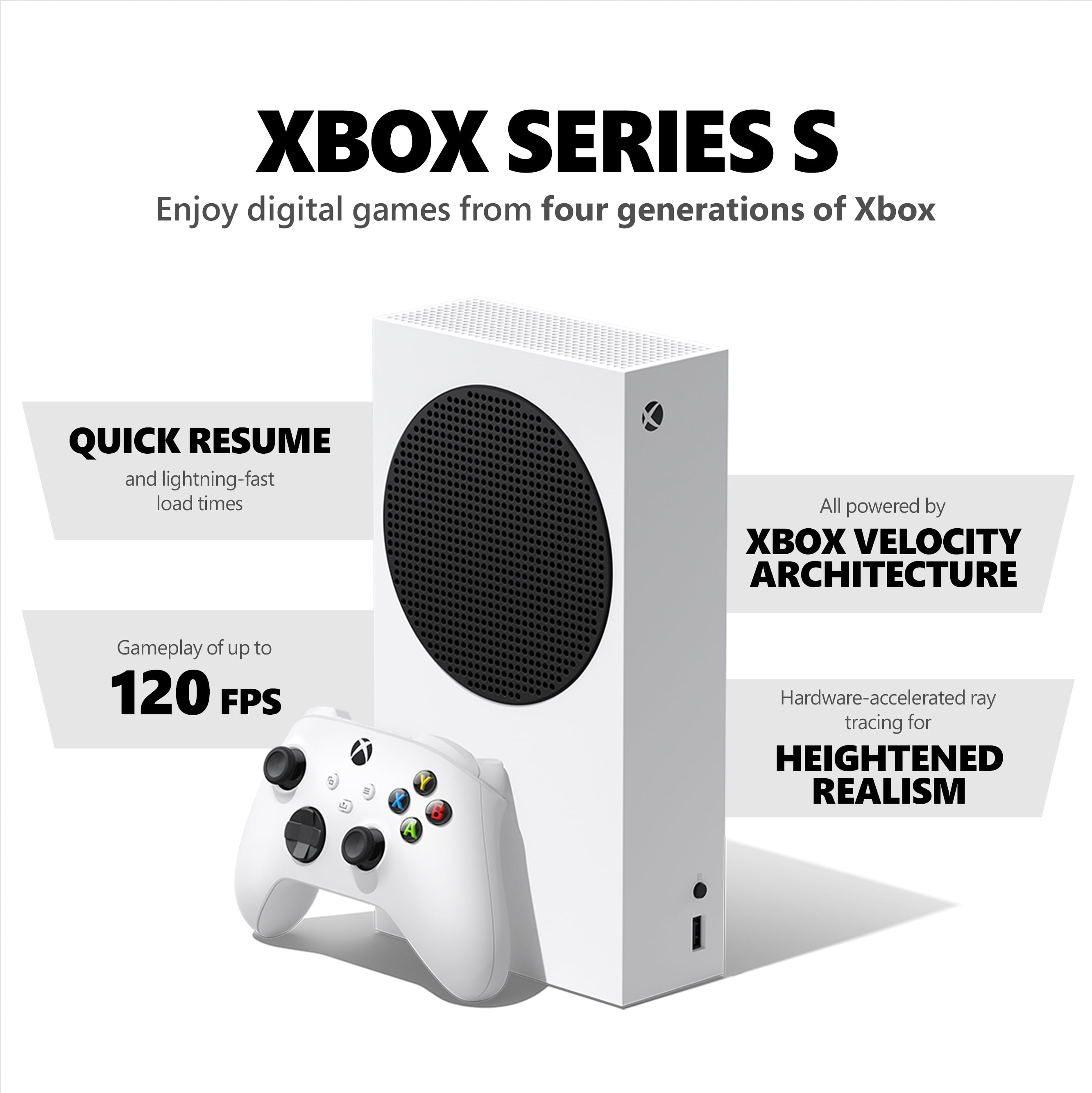 Xbox Series S 1TB All-Digital Console (Disc-Free Gaming) - Black