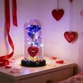 thumbnail image 1 of Luz Nocturna De Plástico 1Pcs Heart Shaped Night Light with Preserved Crystal Rose Inside Glass Dome Purple LED Glowing Decorative Gift for Valentines Day or Birthday 8.66x4.52" JASKFLY, 1 of 9